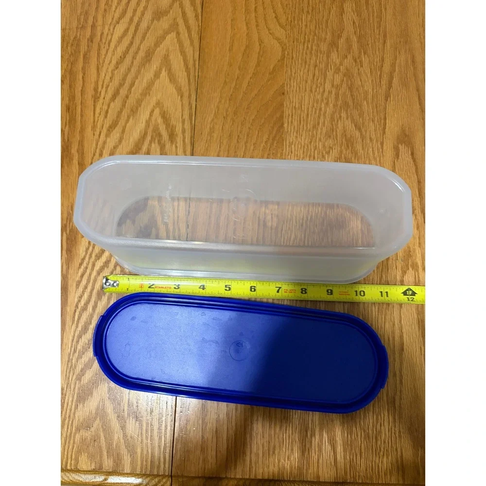 Tupperware Modular Mates Oval 2 Blue Seal Clear Storage Container 1612 1613